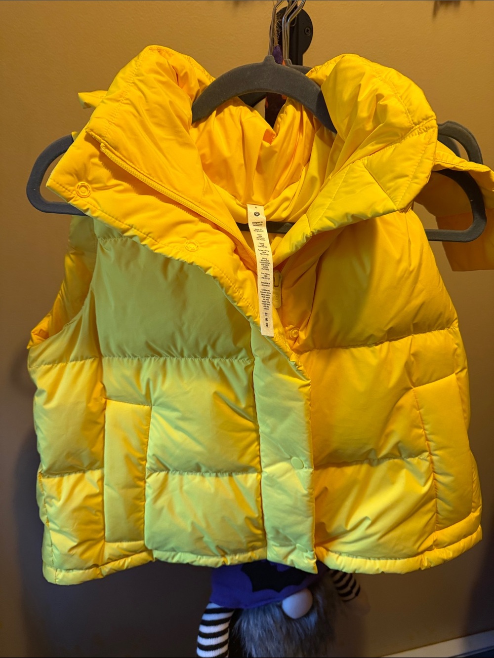 lululemon athletica Bright Yellow Puffer Vest with Hood